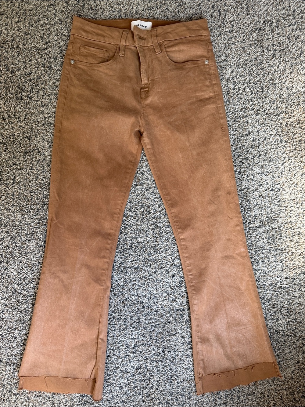 Frame Denim Flared Jeans in Cognac